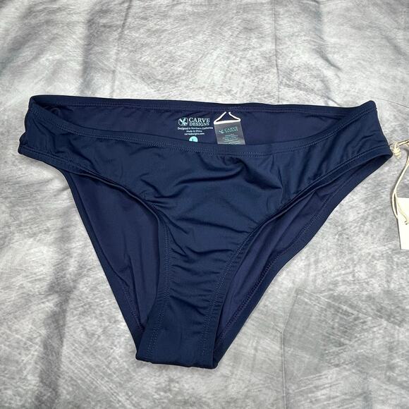 NEW Carve Bikini Bottom Women Lg Navy Barth Bottom Style Beach Tropical Swim - Picture 1 of 6